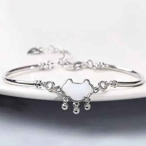 Pulsera de plata de ley 925 con forma de corazón para mujer, estilo retro coreano, versátil, con circonitas, joyería original para fiestas.