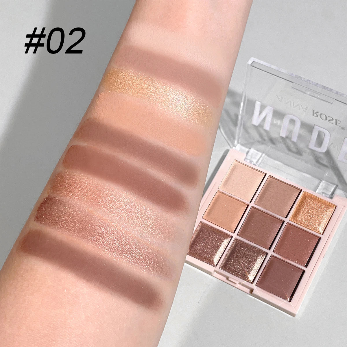 Paleta de sombras de ojos de 9 colores con brillo fino, brillo, mate y tonos té con leche; mini, de uso diario, ideal para estudiantes.