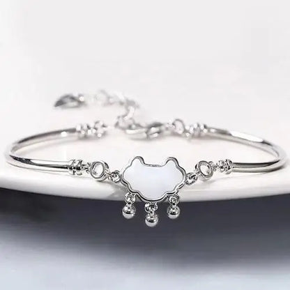 Pulsera de plata de ley 925 con forma de corazón para mujer, estilo retro coreano, versátil, con circonitas, joyería original para fiestas.